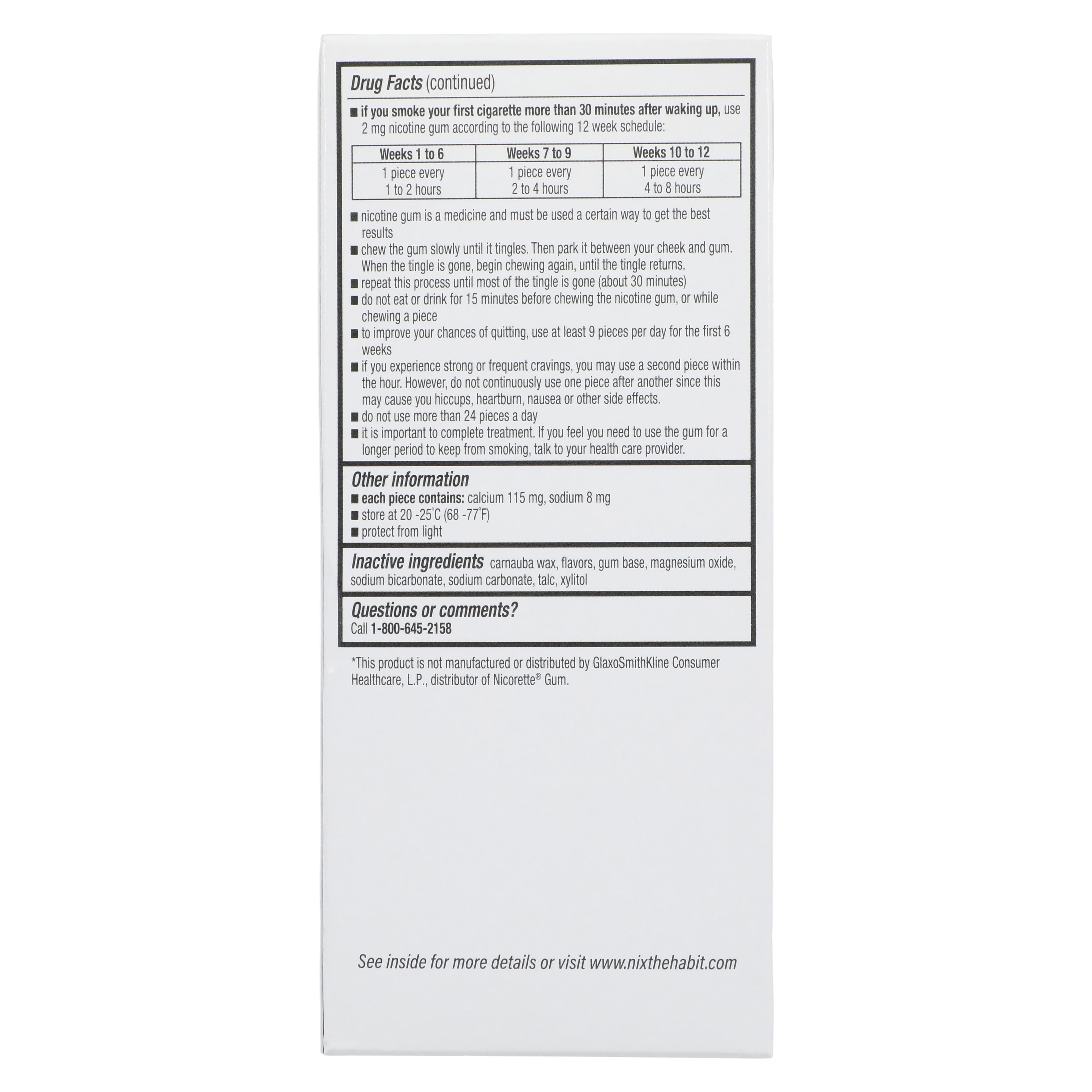 Nicorette Nicotine Gum Refill, Mint, 2mg, 50 Pieces/Box thumbnail 5