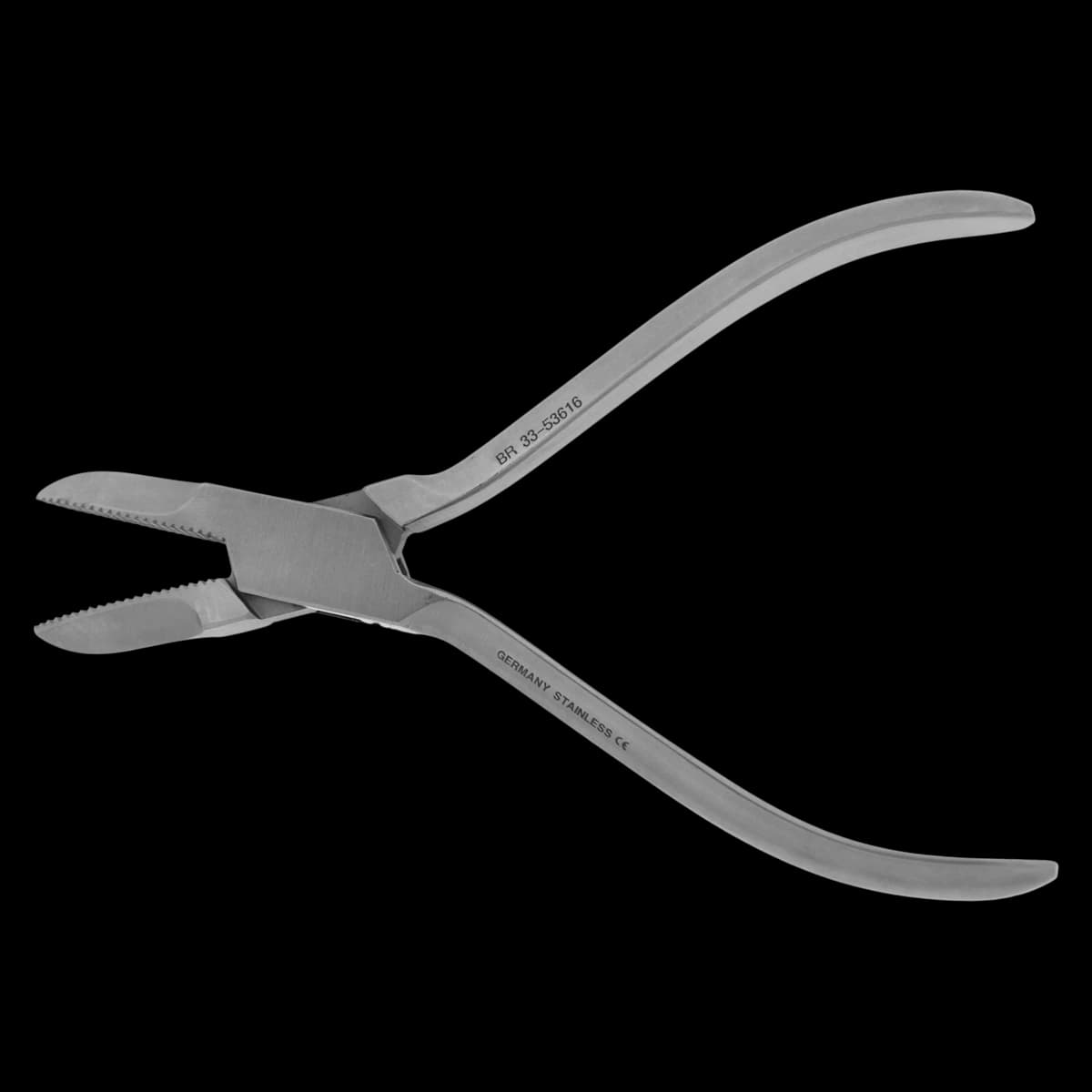 BR Surgical Flat Nose Pliers with Side Cutting, 6.5" German Stainless Steel, Each - Pliers Flat Nose Side Cutting - Image 1