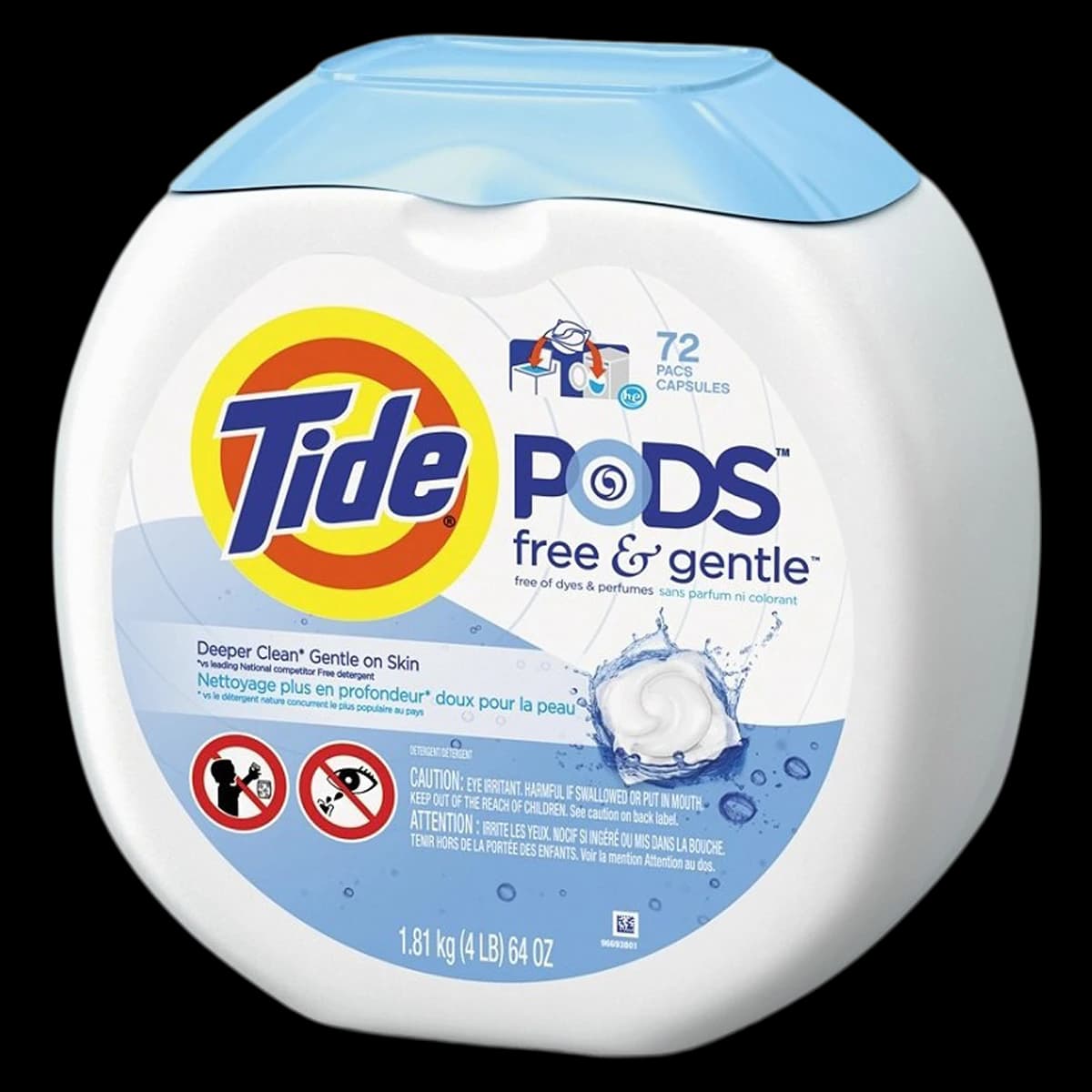 Tide Free & Gentle Laundry Detergent Pods, 288/Carton - Detergent Laundry Tide Pods - Image 1