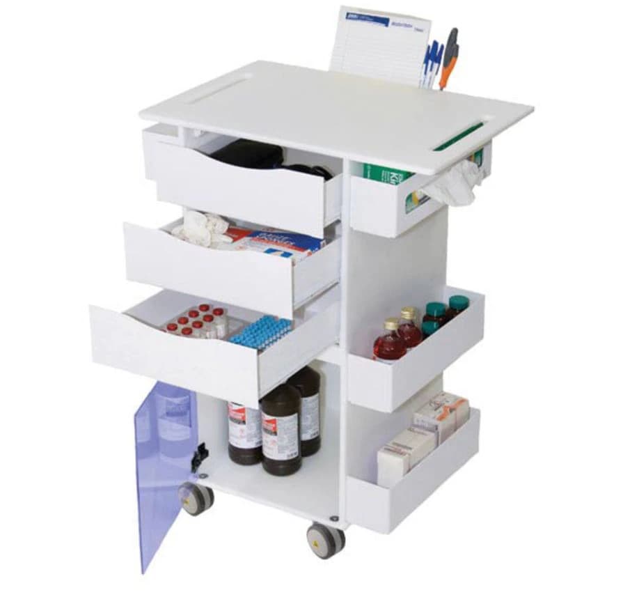 Cart MRI Lab Deluxe, 23x23", 4 Casters, 3 Drawers - Cart MRI Lab Deluxe - Image 1