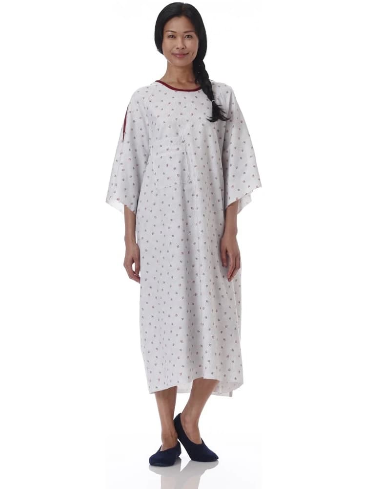 Encompass Group Telemetry/IV Gown, Adult Unisex, One Size, Crimson, Cotton/Polyester, 68 in x 49 in, Short Sleeves, Reusable - Gown Telemetry Shooting Star - Image 1