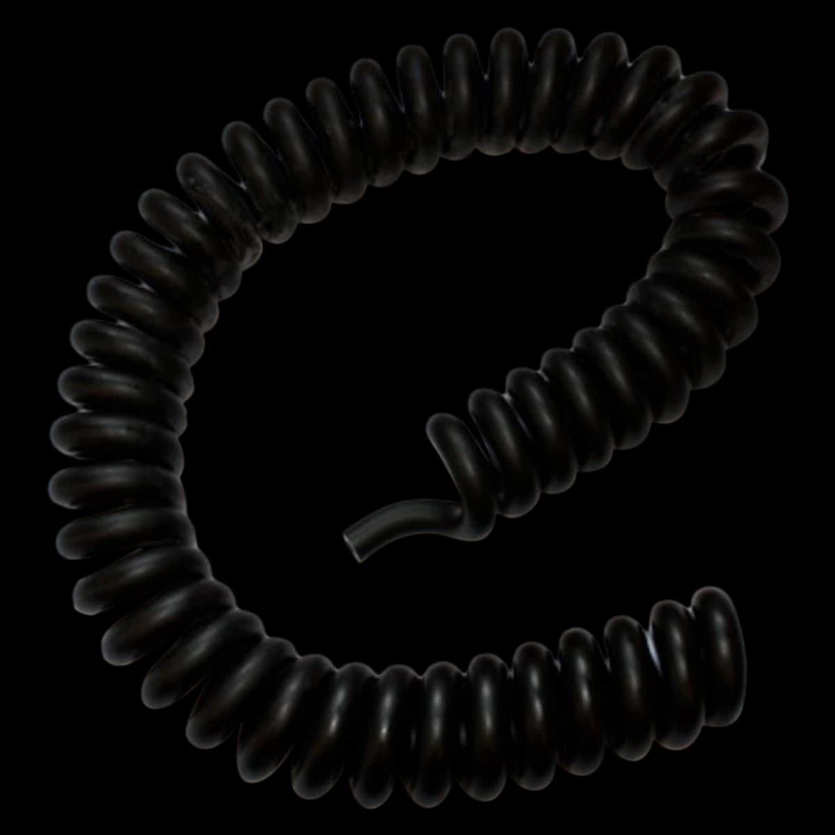 Riester USA Blood Pressure Tubing, Coiled Latex Black, For Big Ben Sphygmomanometer - Tubing Coiled Latex Black - Image 1