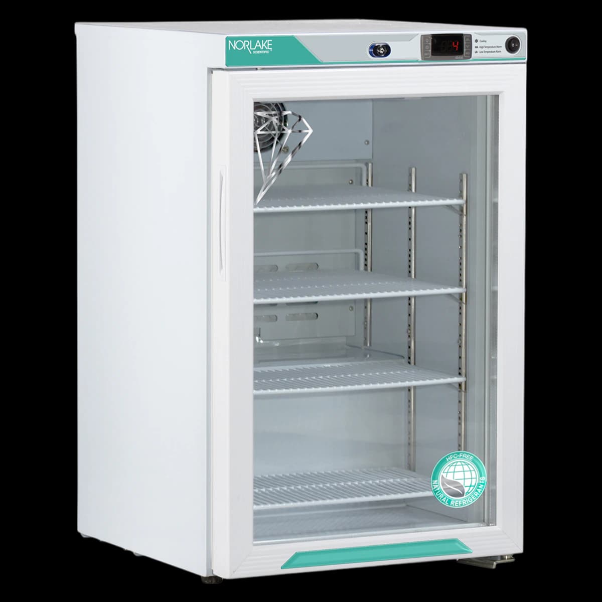 Corepoint Scientific Freestand Countertop Laboratory Refrigerator, 2.5 Cu Ft, Glass Door, Right Hinge, 1-10°C, Cycle Defrost - Freestand Countertop Fridge - Image 1