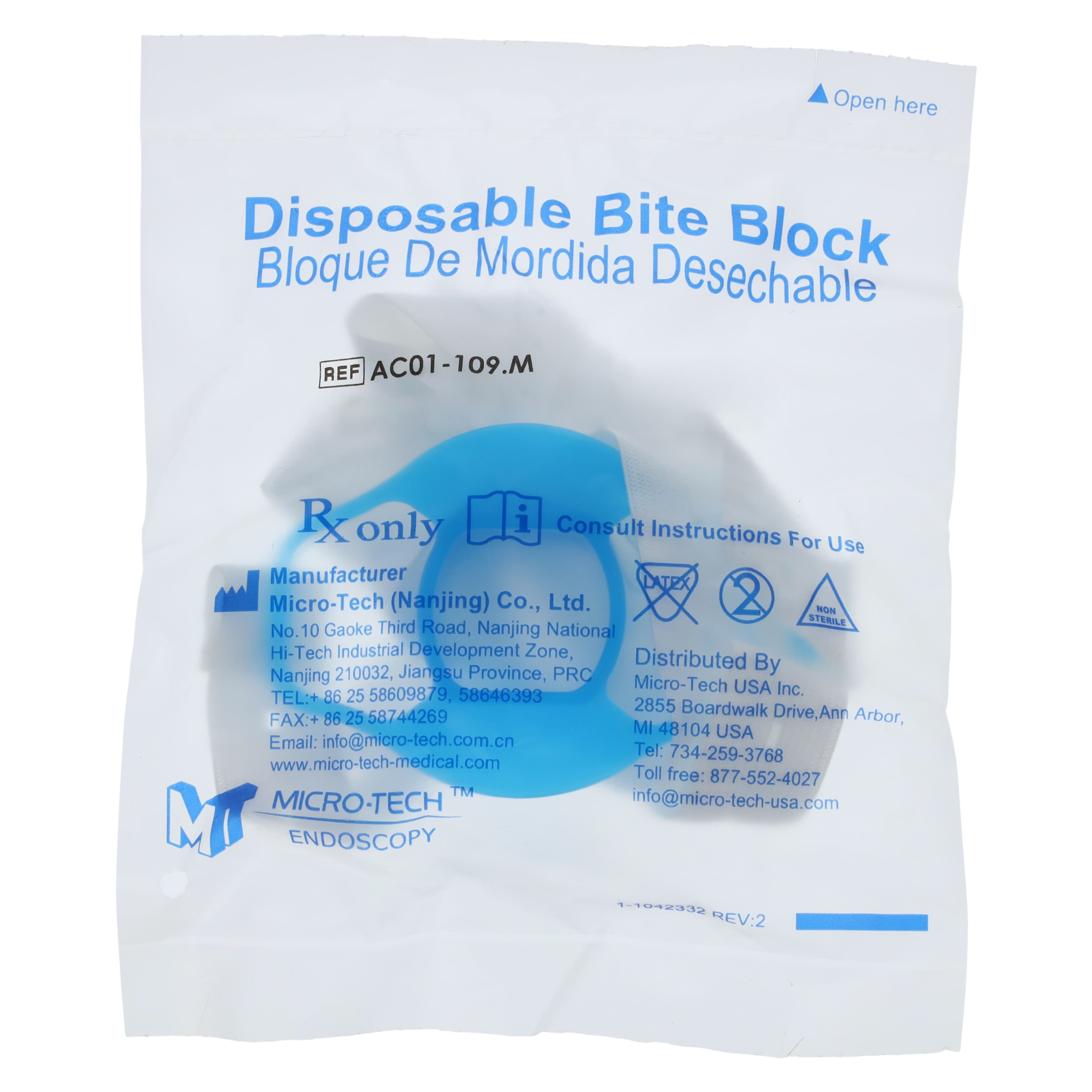 Micro-Tech Endoscopy Bite Block with Strap, 60Fr, Non-Sterile, Disposable, 100/Box thumbnail 2