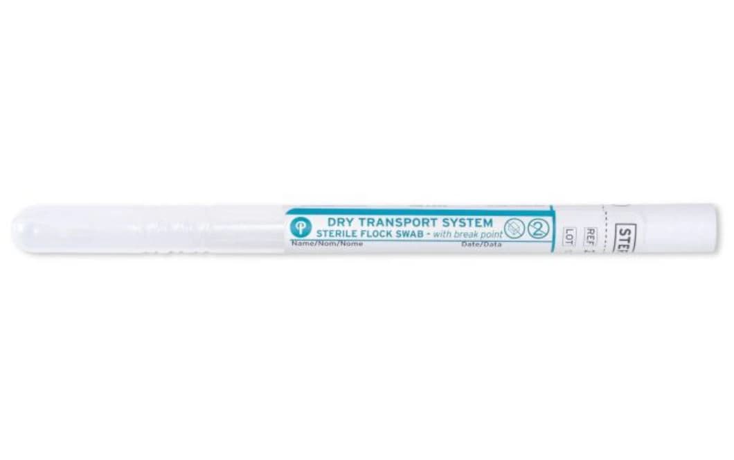PurFlock Ultra Sterile Flocked Swab, Polystyrene Handle, Micro-Tipped, 100mm Breakpoint, White Cap, 6" Length, 500/Case - Swab Spcmn PurFlock Ultr Strl - Image 1
