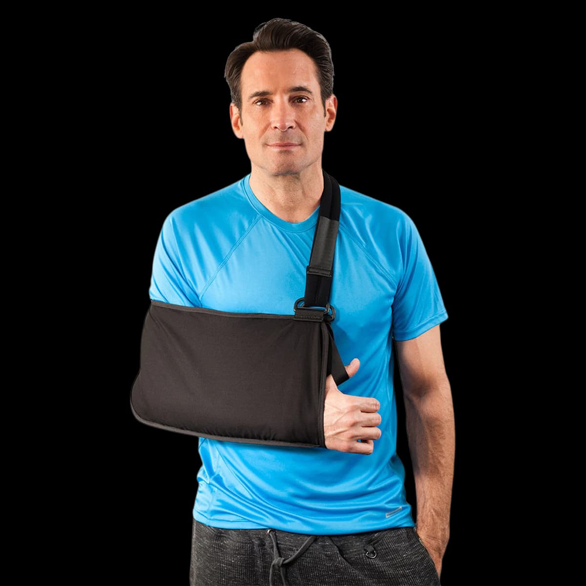 Breg Deluxe Shoulder Sling, Breathable Cotton, Large, 9.25" x 17", Left/Right - Sling Shoulder Deluxe - Image 1