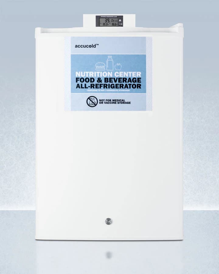 Accucold General Purpose Refrigerator, 2.5 Cu Ft, Solid Door, Right Hinge/Reversible, 35-39°F, Automatic Defrost - Fridge Nutrition Ctr Compact - Image 1