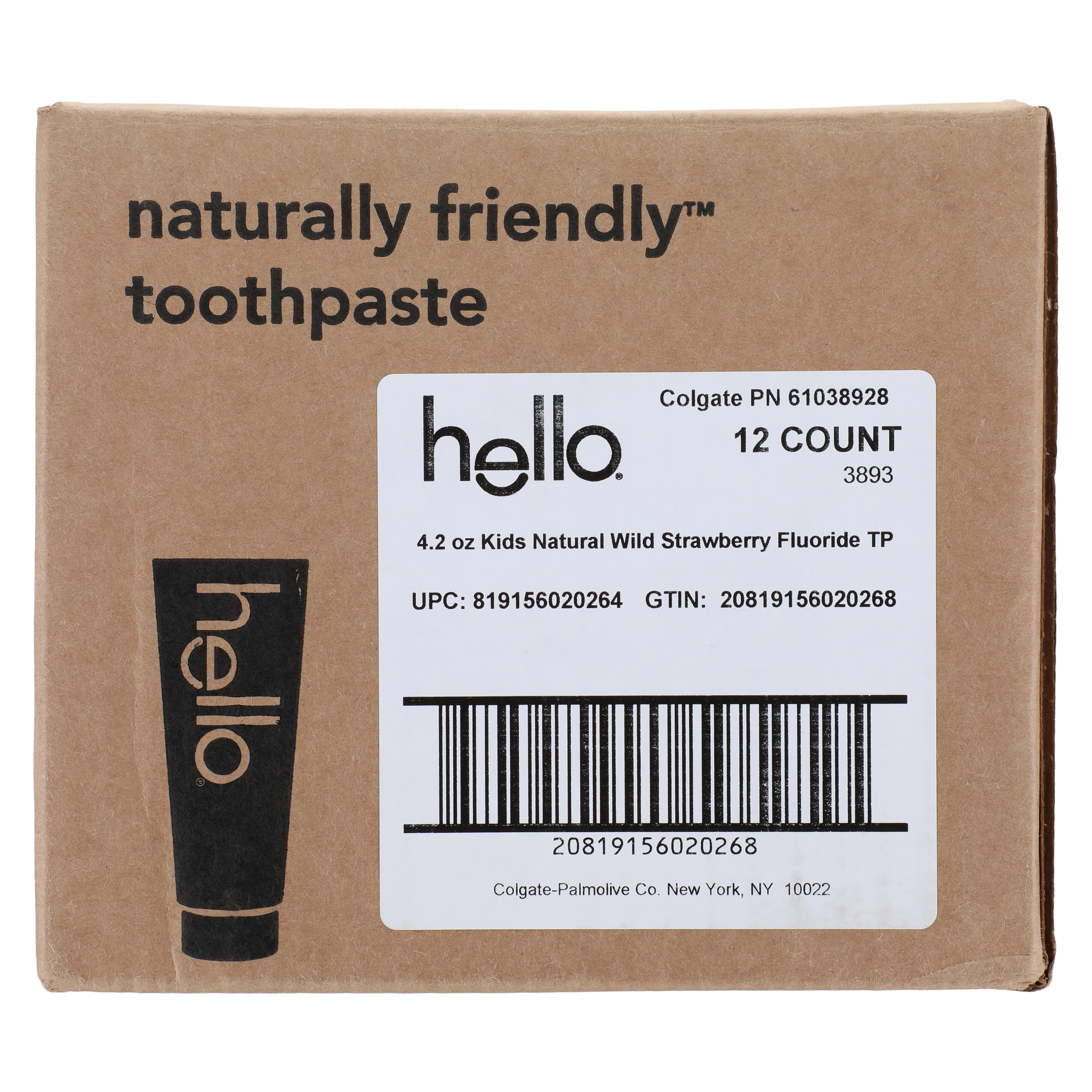 Hello Fluoride Kids Toothpaste, Anticavity, Strawberry Flavor, 4.2 oz, 12/Case thumbnail 5