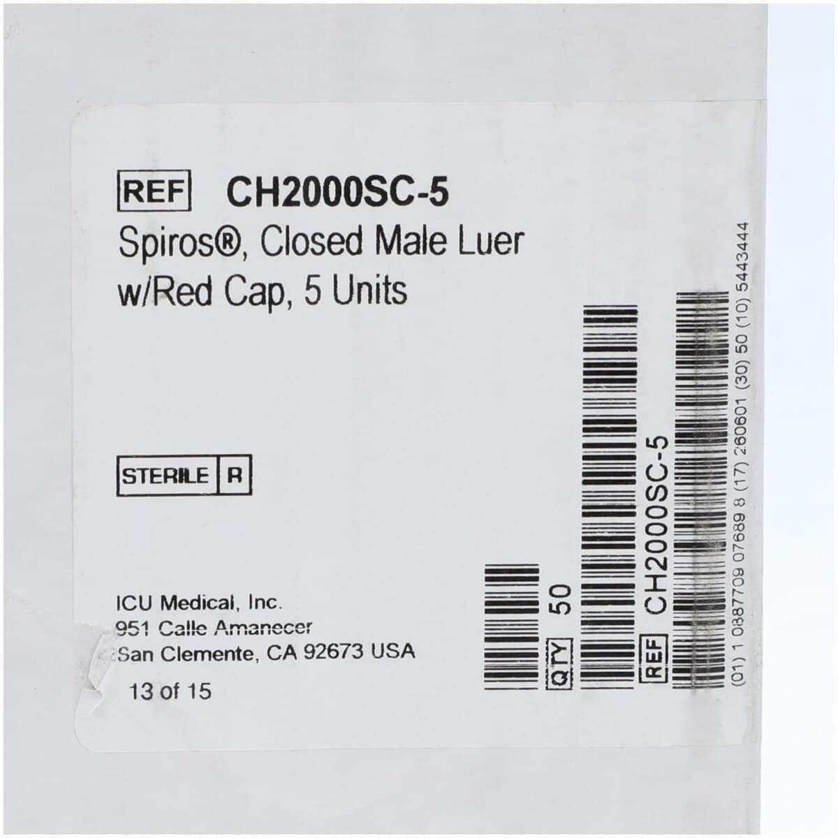 Spiros Spinning Connector, Closed Male Luer Lock with Red Cap, 50/Case thumbnail 6