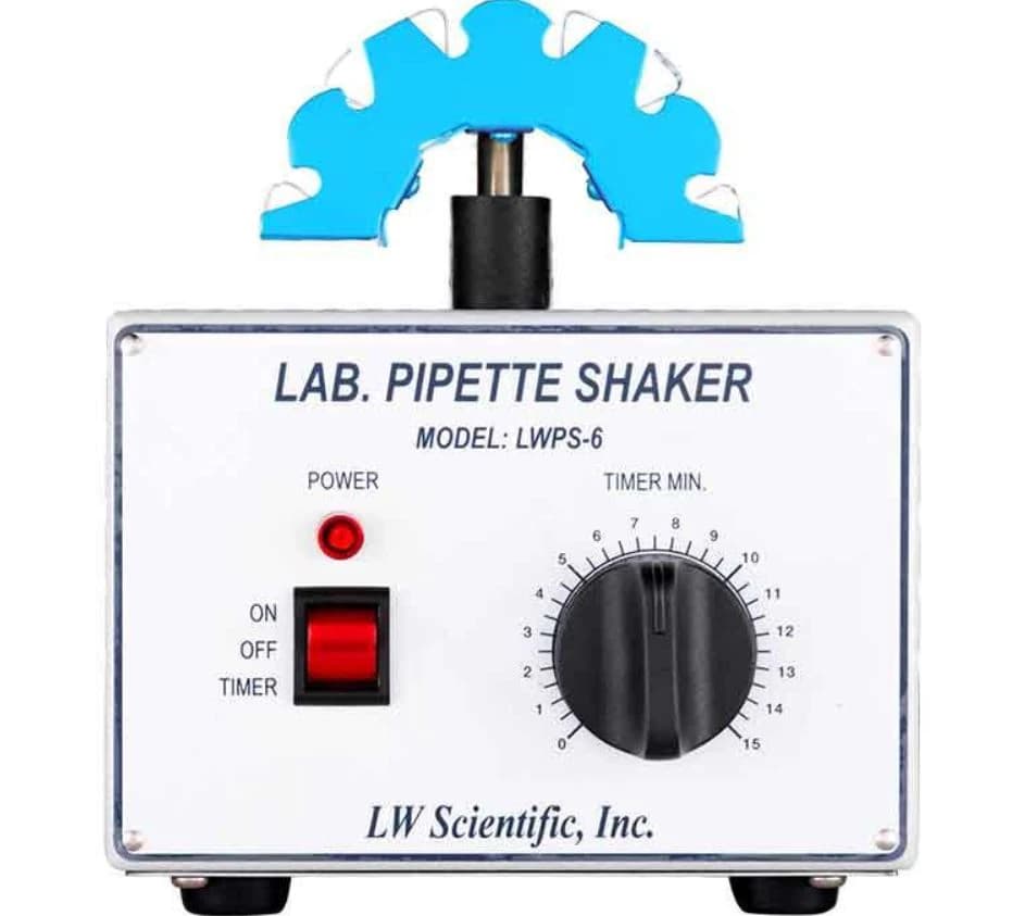 LW Scientific Pipette Shaker, 6-Place, 2500 RPM, 115V, with 15-Minute Timer - Shaker Lab Pipette 115V - Image 1