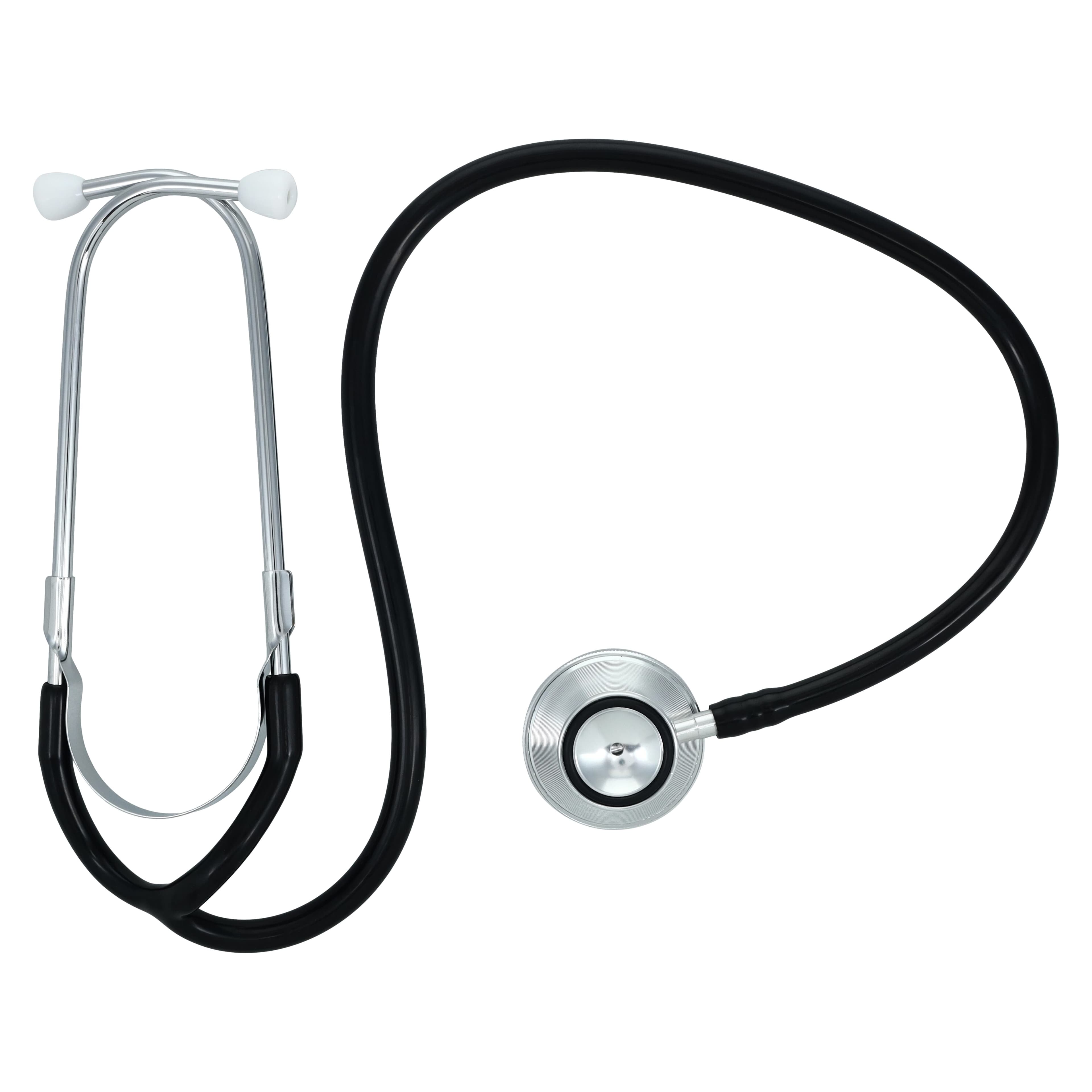 Medline Dual-Head Stethoscope, Black, 22" Tubing, Reusable thumbnail 2