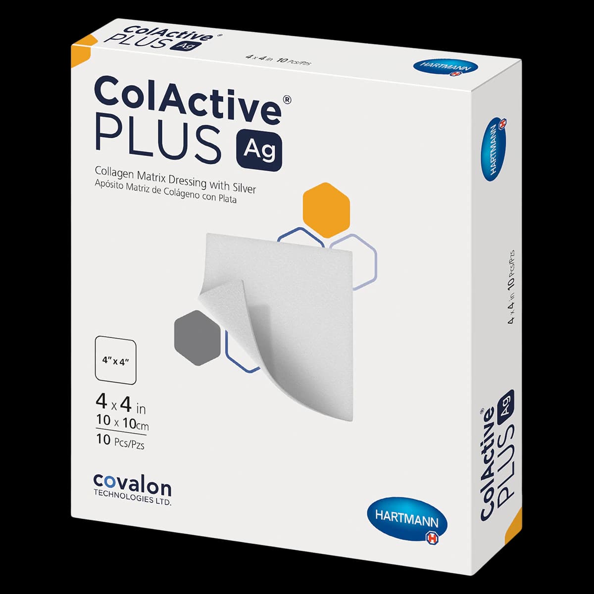 ColActive Plus Ag Collagen Wound Dressing with Silver, 4x4" - DRESSING COLACTIVE SILVER - Image 1