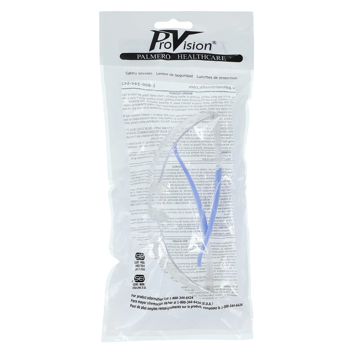 ProVision® Econo Tilts™ Safety Eyewear, Clear Frame/Clear Lens/Blue Tips, Full Size thumbnail 5