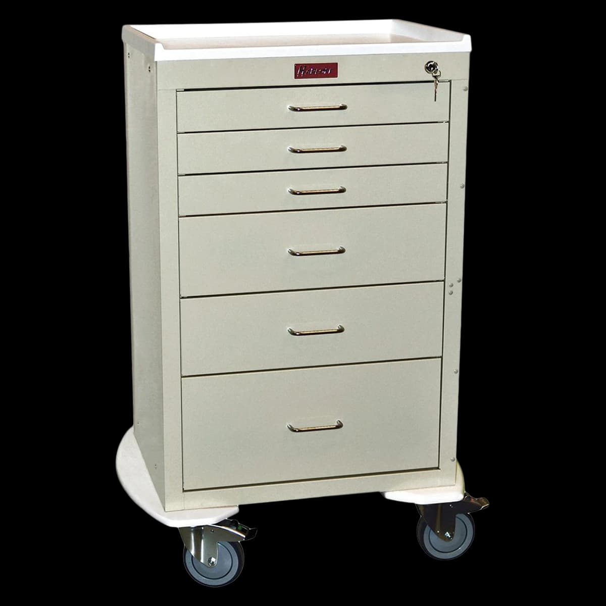Harloff Mini24 Procedure Cart, 6 Drawer, Key Lock, 29.25x22x42.75", 5" Caster - Cart Prcdr Mini24 6 Drwr Lckng - Image 1