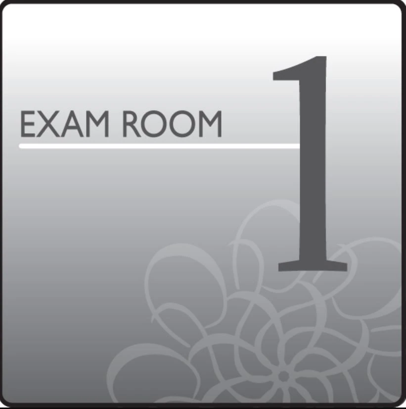 Clinton Industries Exam Room Sign, Standard, Wall Mount Plastic with Hook & Loop Strips, Each - Sign Exam Room 1 Standard - Image 1