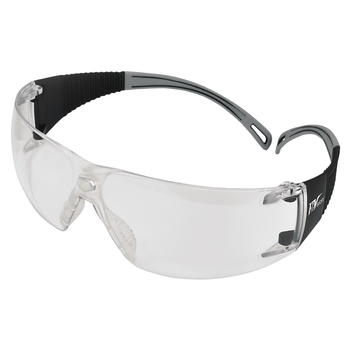 ProVision® Flexiwrap™ Safety Eyewear, Black Frame/Grey Tips/Clear Lens, Universal, 3609GC thumbnail 2
