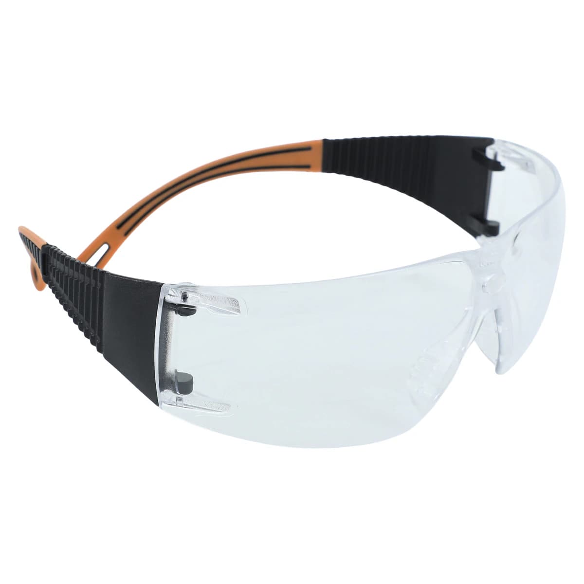 ProVision® Flexiwrap™ Safety Eyewear, Black Frame/Orange Tips/Clear Lens, Universal Fit, 1/Pack - ProVision® Flexiwrap™ Safety Eyewear, Black Frame/Orange Tips/Clear Lens - Image 1