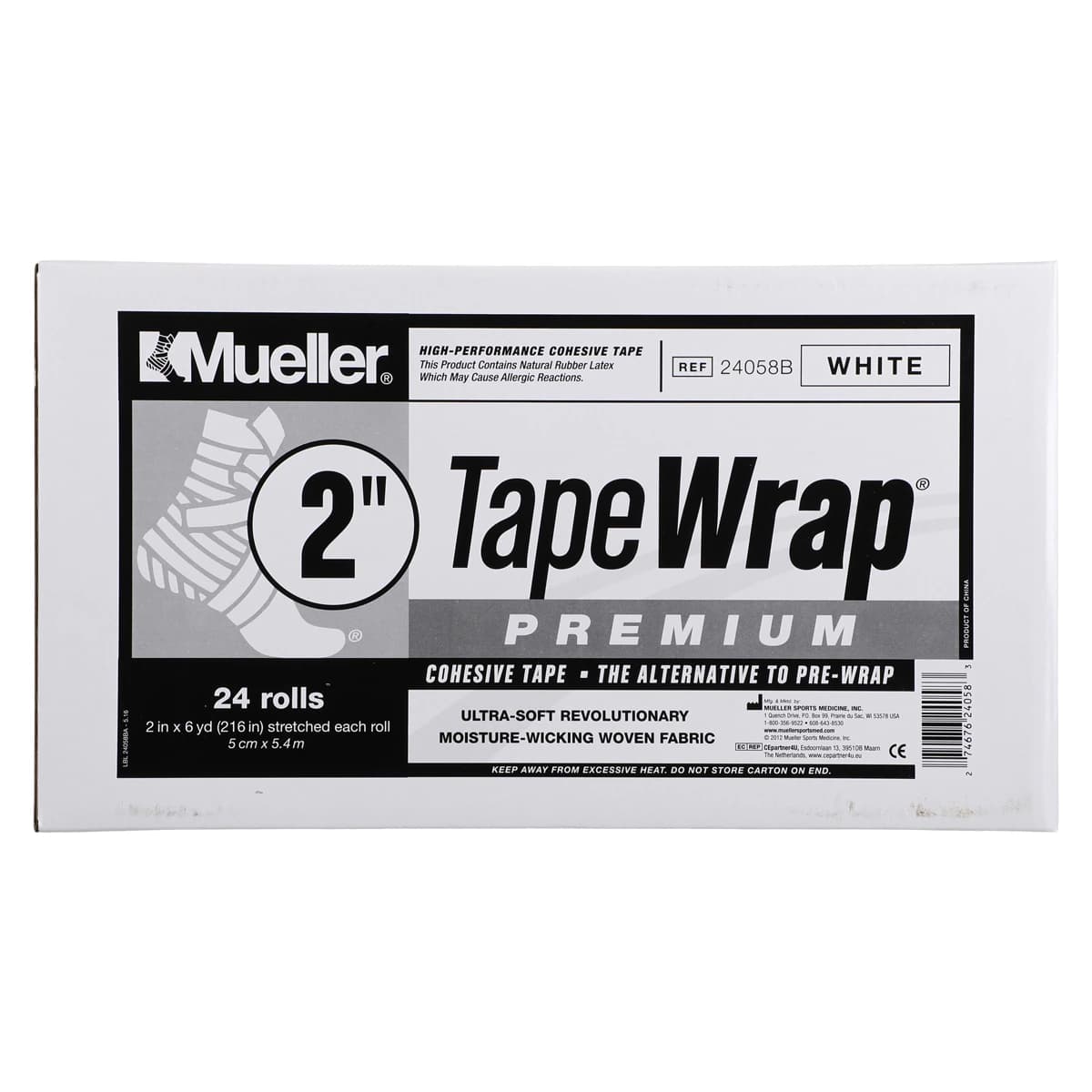 Mueller Sports Medicine Tapewrap Premium White Cotton/Elastic Tape, 2" x 6 yd, 24/Case thumbnail 3