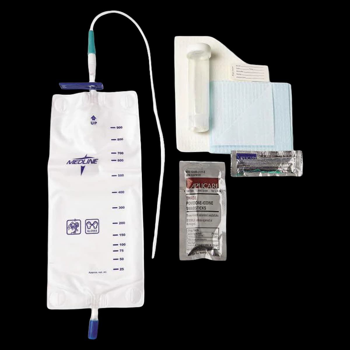 Medline Intermittent Catheter Tray, 14 Fr, Preconnected - Tray Intermitt Cath PreCon - Image 1