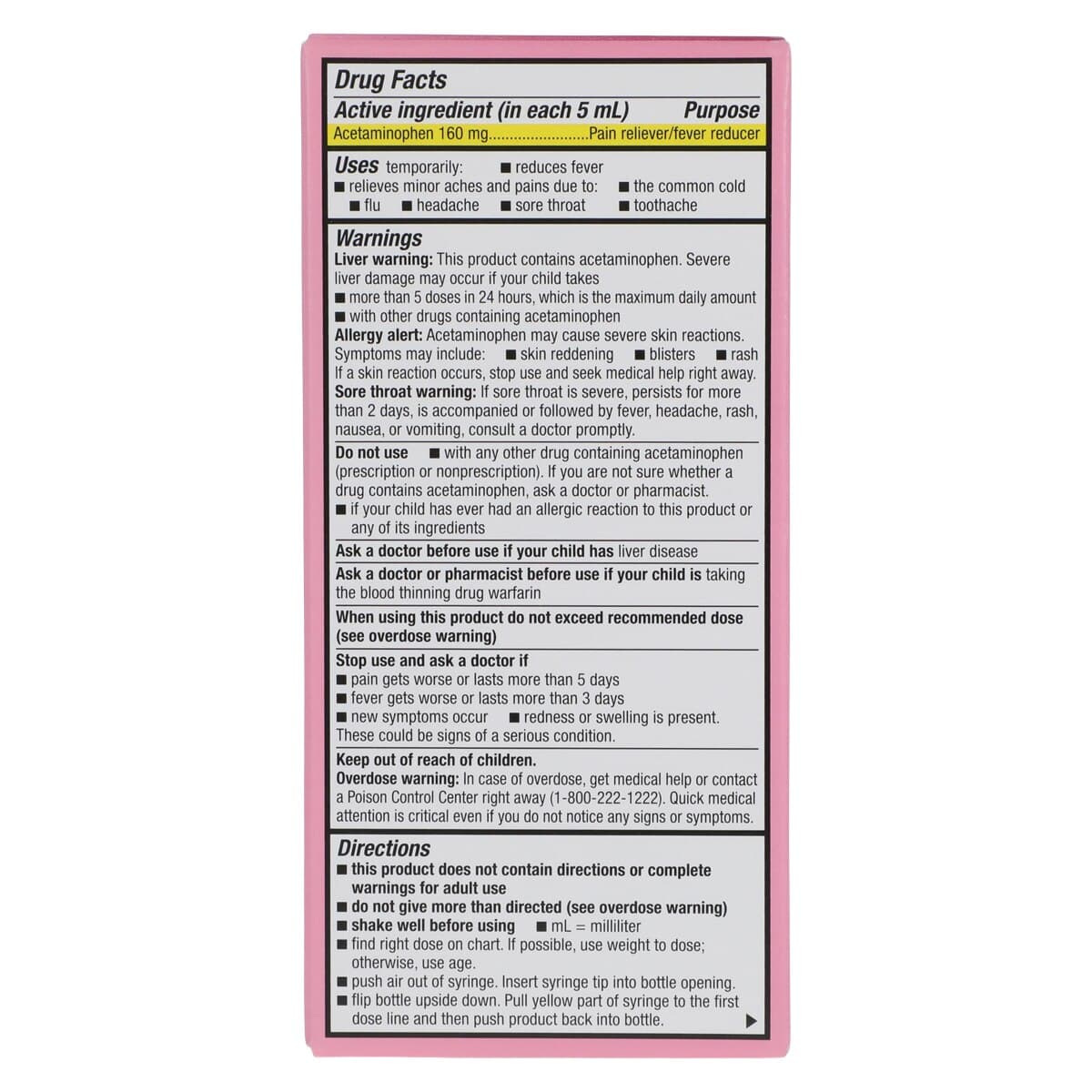 Acetaminophen Infant Oral Suspension, 160 mg/5 mL, Cherry Flavor, 2 oz Bottle thumbnail 2