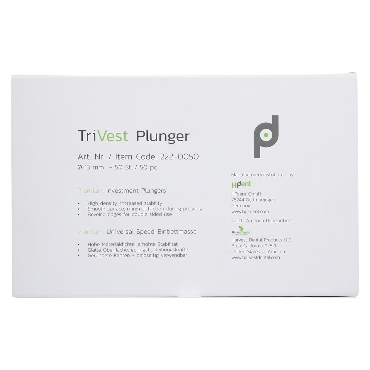 Harvest TriVest Disposable Plunger, 13 mm Diameter, 50/Pkg thumbnail 6