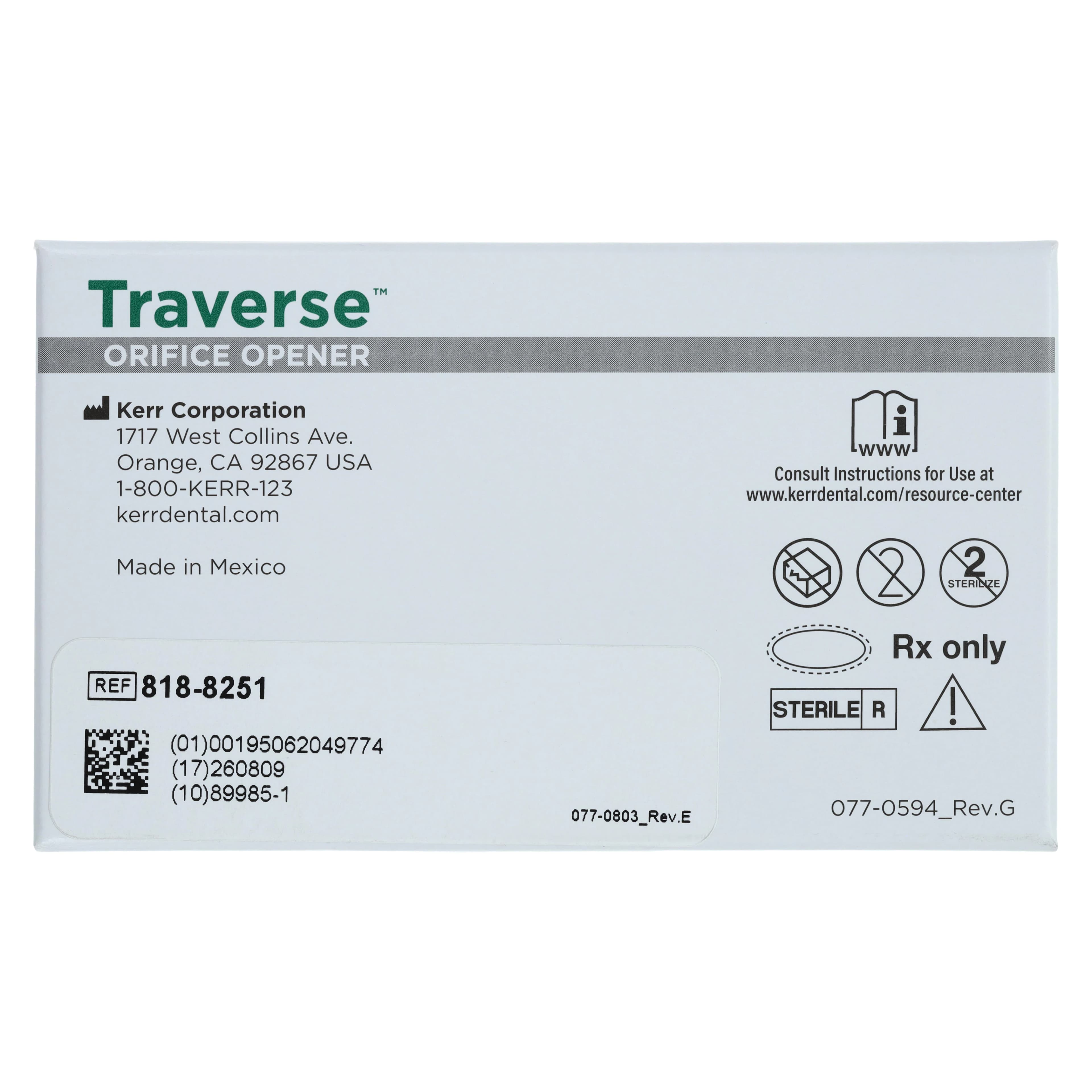 Kerr Traverse Orifice Opener, .08 Taper, #25 Tip, 17mm, 4/Pk, 818-8251 thumbnail 5