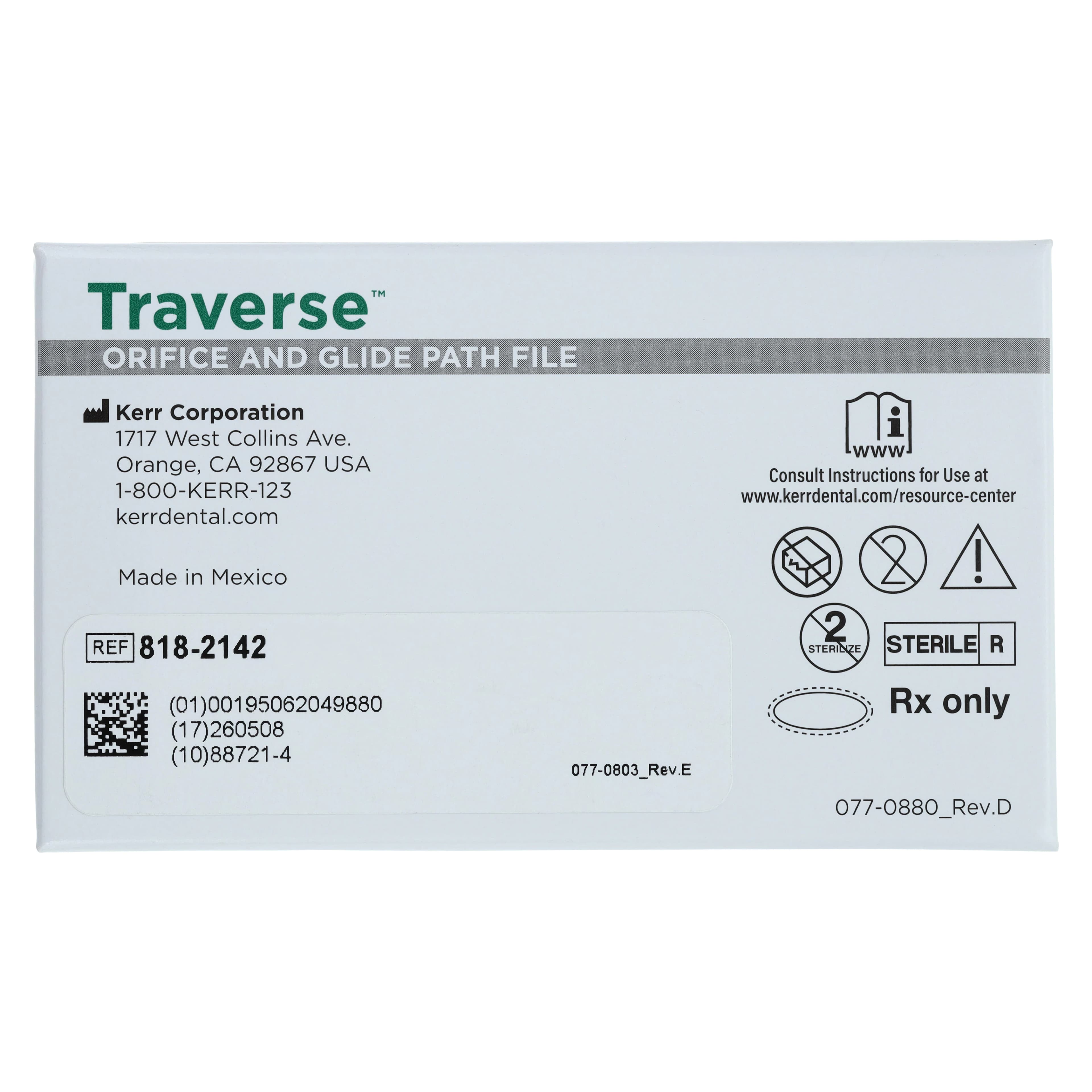 Kerr Traverse Rotary Glide Path File and Orifice Opener, Taper .06, Tip Size .13, 25mm, 4/Pkg, 818-2142 thumbnail 5