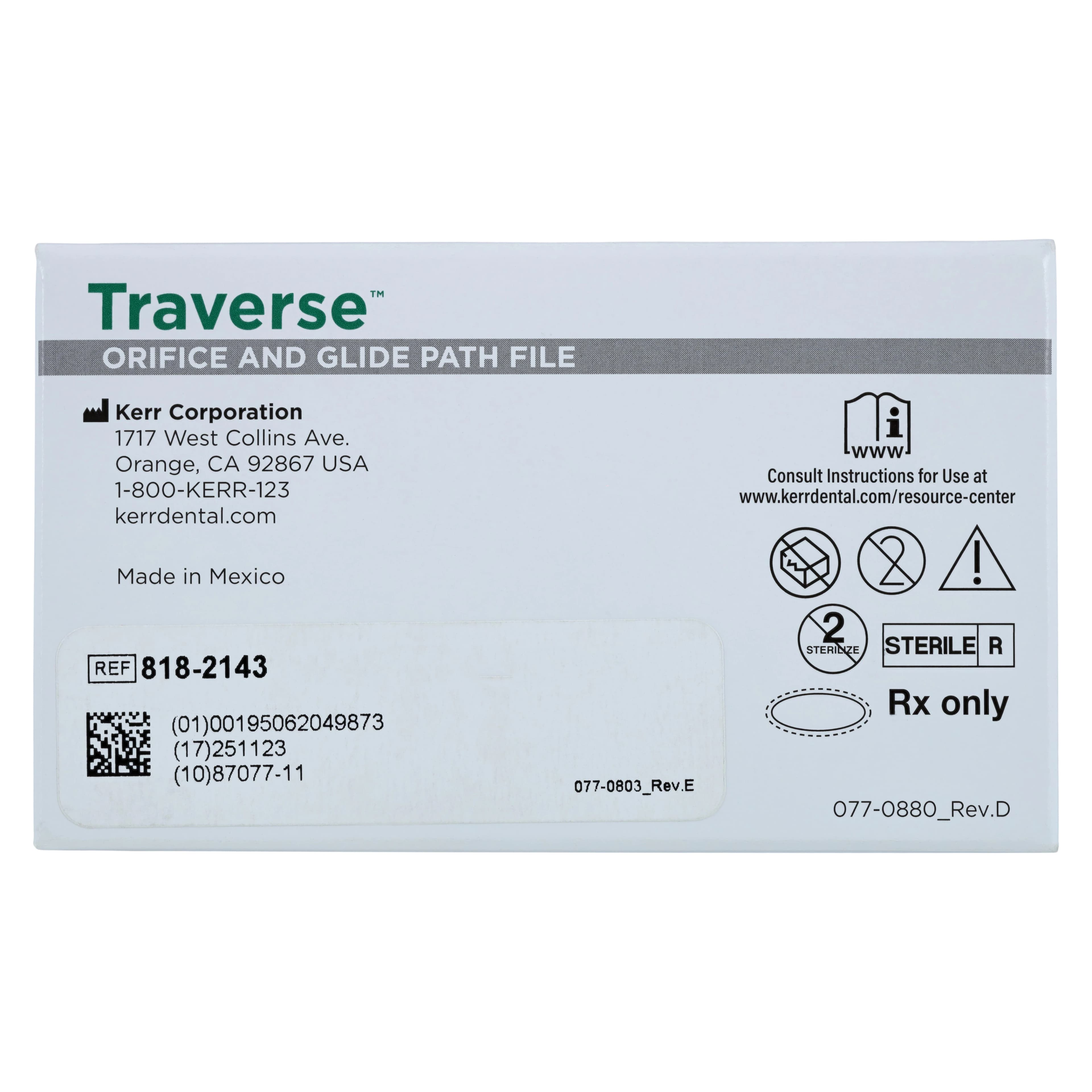 Kerr Traverse Rotary Glide Path File and Orifice Opener, Taper .06, Tip Size #13, 31mm, 4/Pkg, 818-2143 thumbnail 5