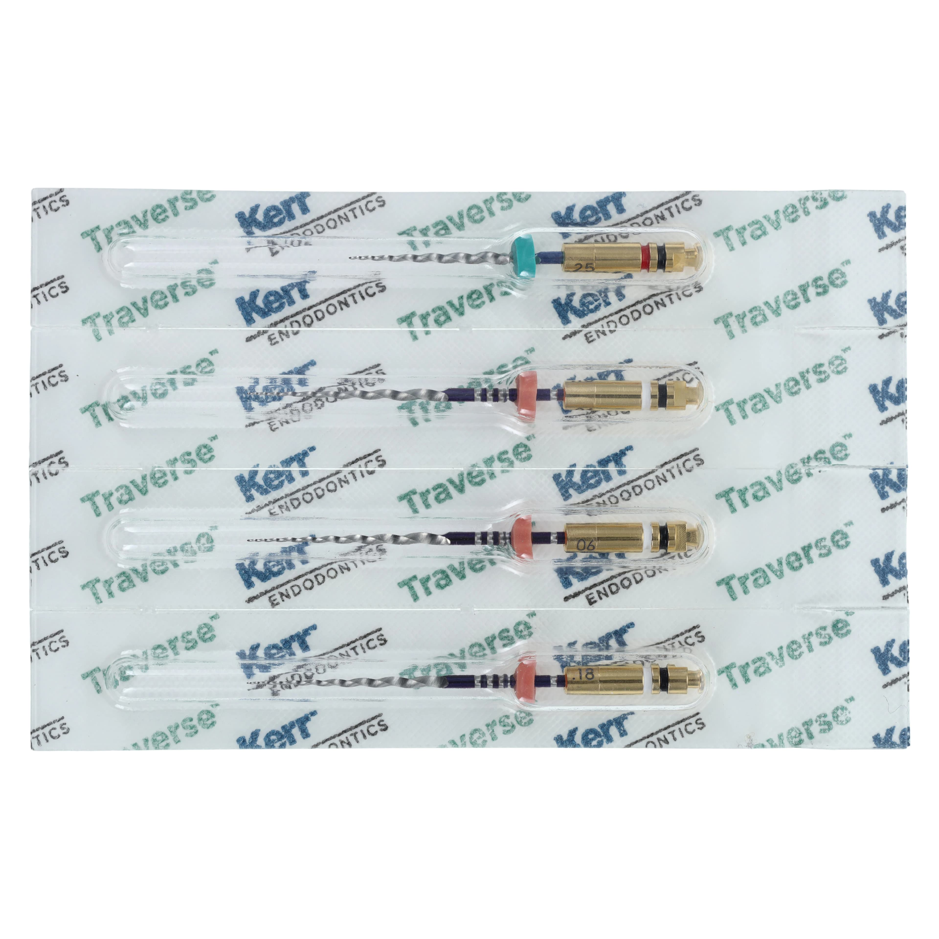 Kerr Traverse Rotary Glide Path File, Orifice Opener & Glide Path Files, Taper .06, Tip Size .18, 25mm, 4/Pkg, 818-2192 - Traverse&trade; Rotary Glide Path File - Taper .06 - 25mm #18 Glide Path Files and Orifice Opener - Image 1