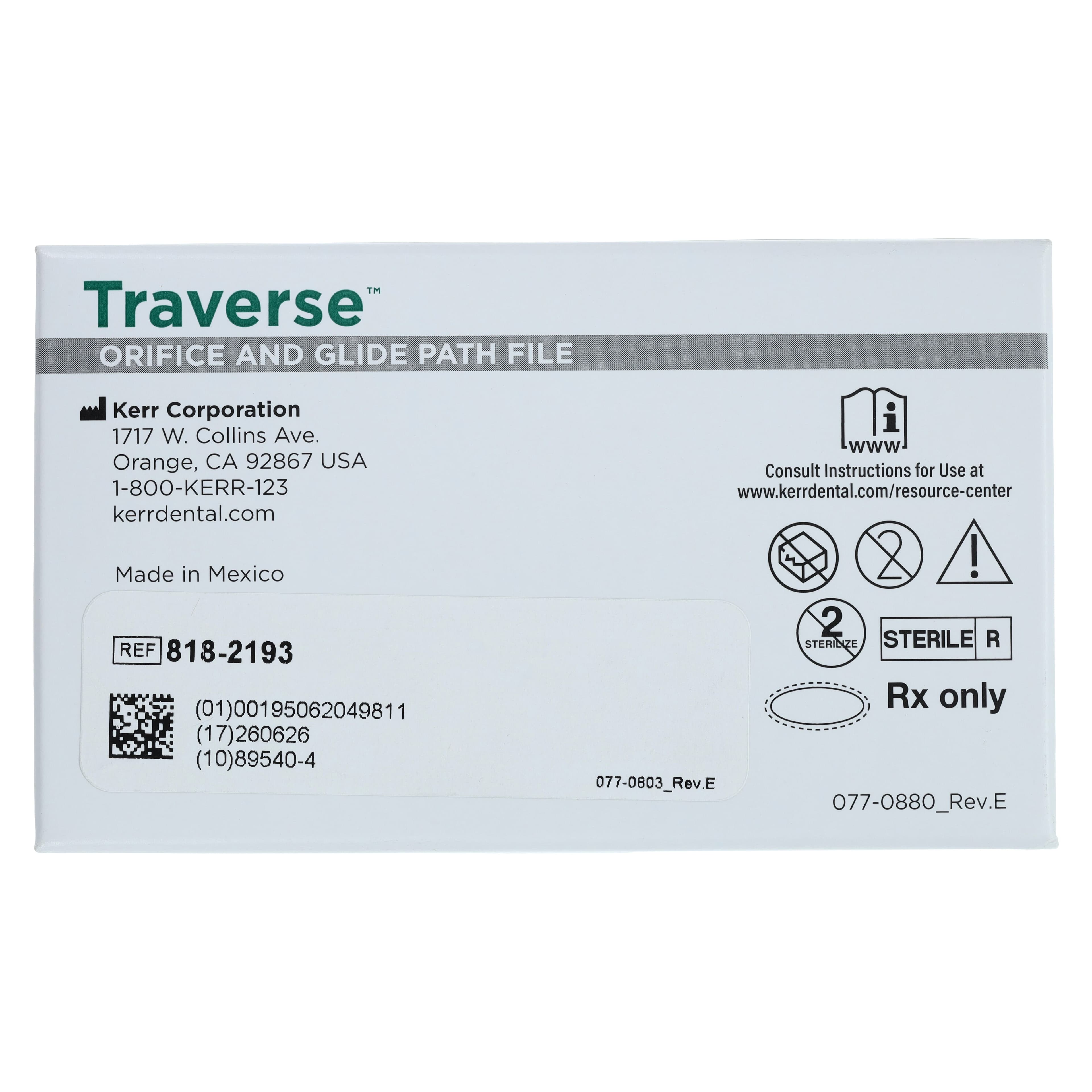 Kerr Traverse Rotary Glide Path File, Taper .06, Tip Size #18, 31mm, Pack of 4 (818-2193) thumbnail 5