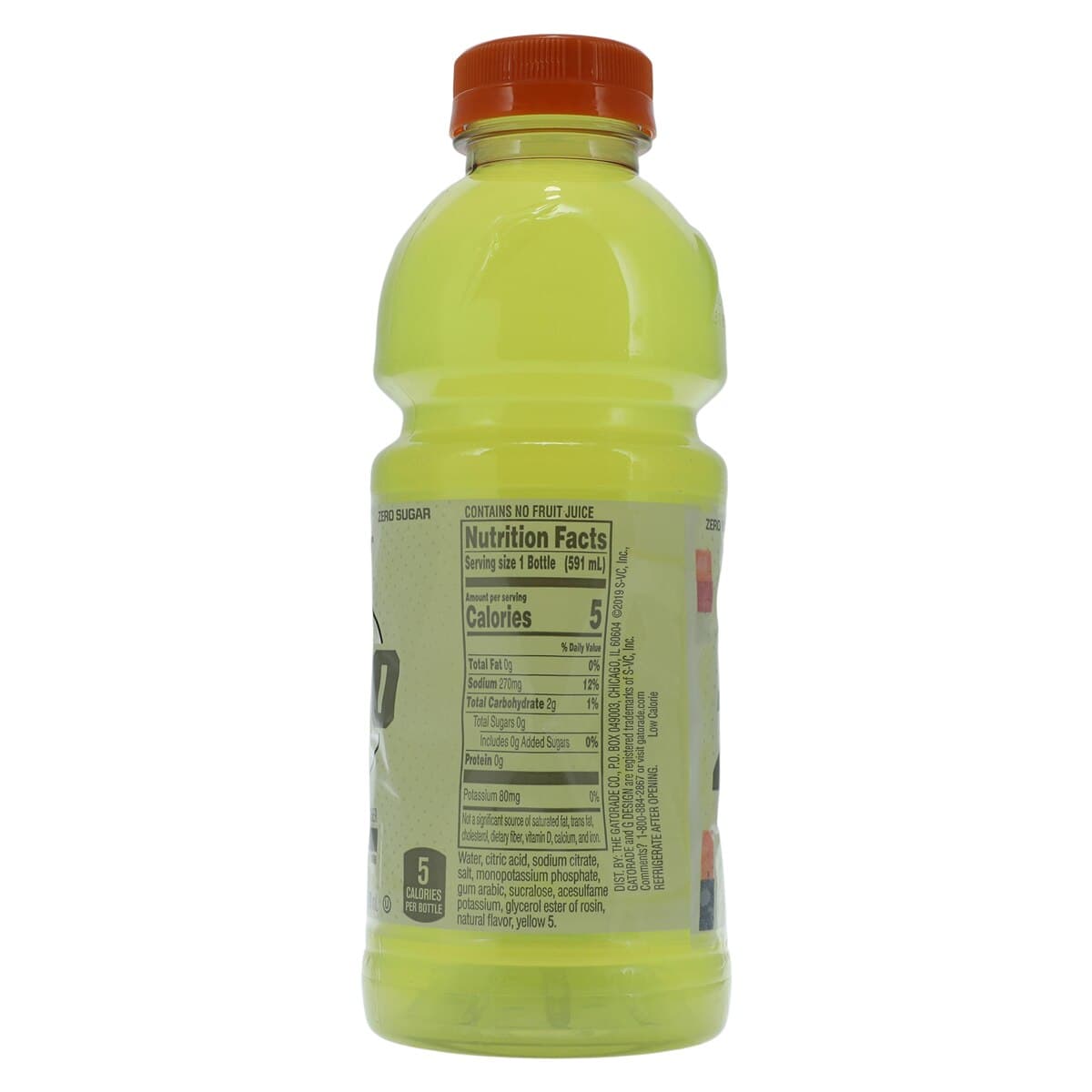 Gatorade Gatorade Zero Sports Beverage, Lemon Lime, 20 oz Bottle, 24/Case thumbnail 3