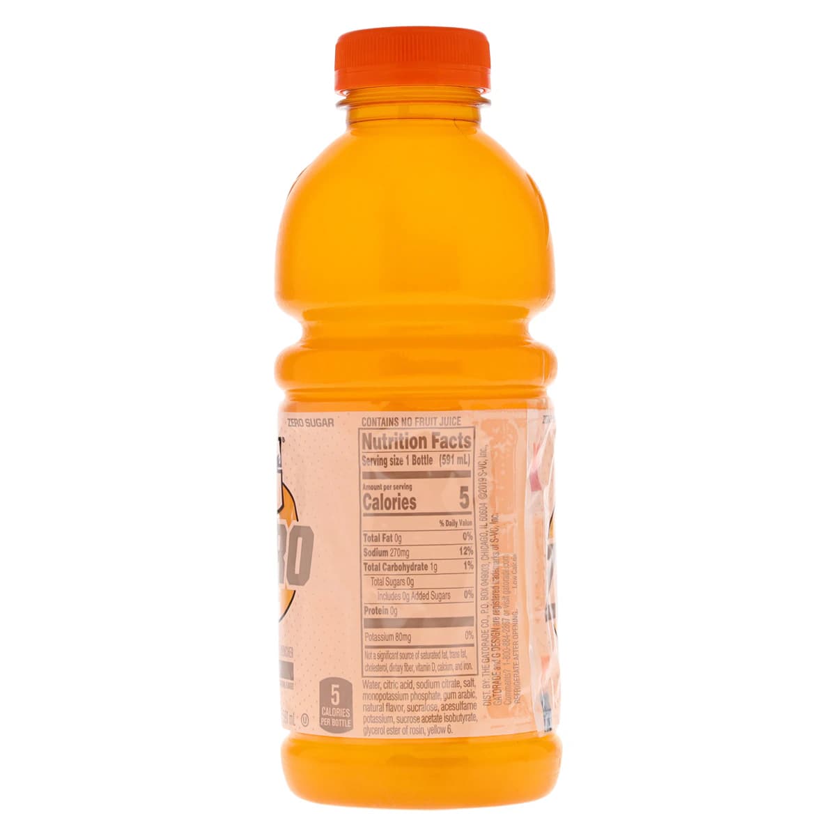 Gatorade G Zero Sports Beverage, Orange, 20 oz Bottle, 24/Case thumbnail 4