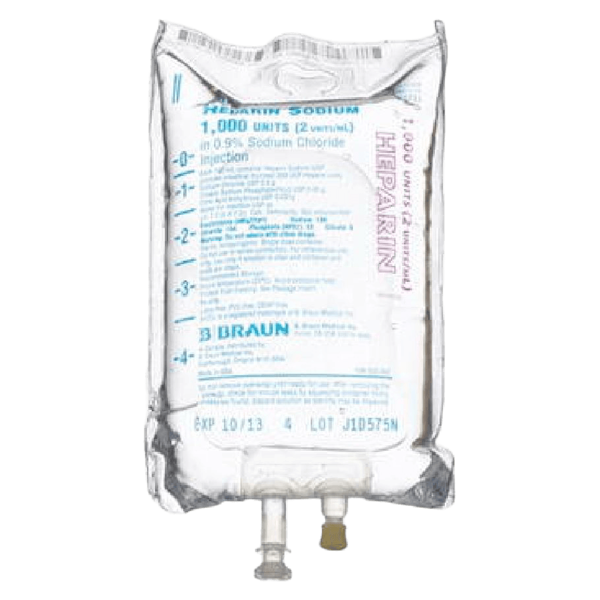 B. Braun Heparin Sodium in 0.9% Sodium Chloride Injection, 2U/mL, 500mL IV Bag, 24/Case - Heparin Na .9% Nacl 500mL - Image 1