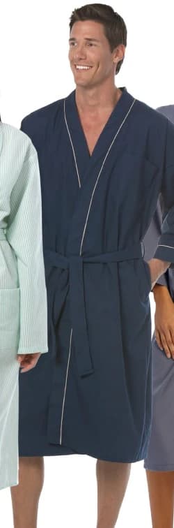 Fashion Seal SimplySoft Adult Unisex Exam Robe, Large, Navy, Poly/Cotton, Each - Robe Exam SmplySft Unsx Lrg - Image 1