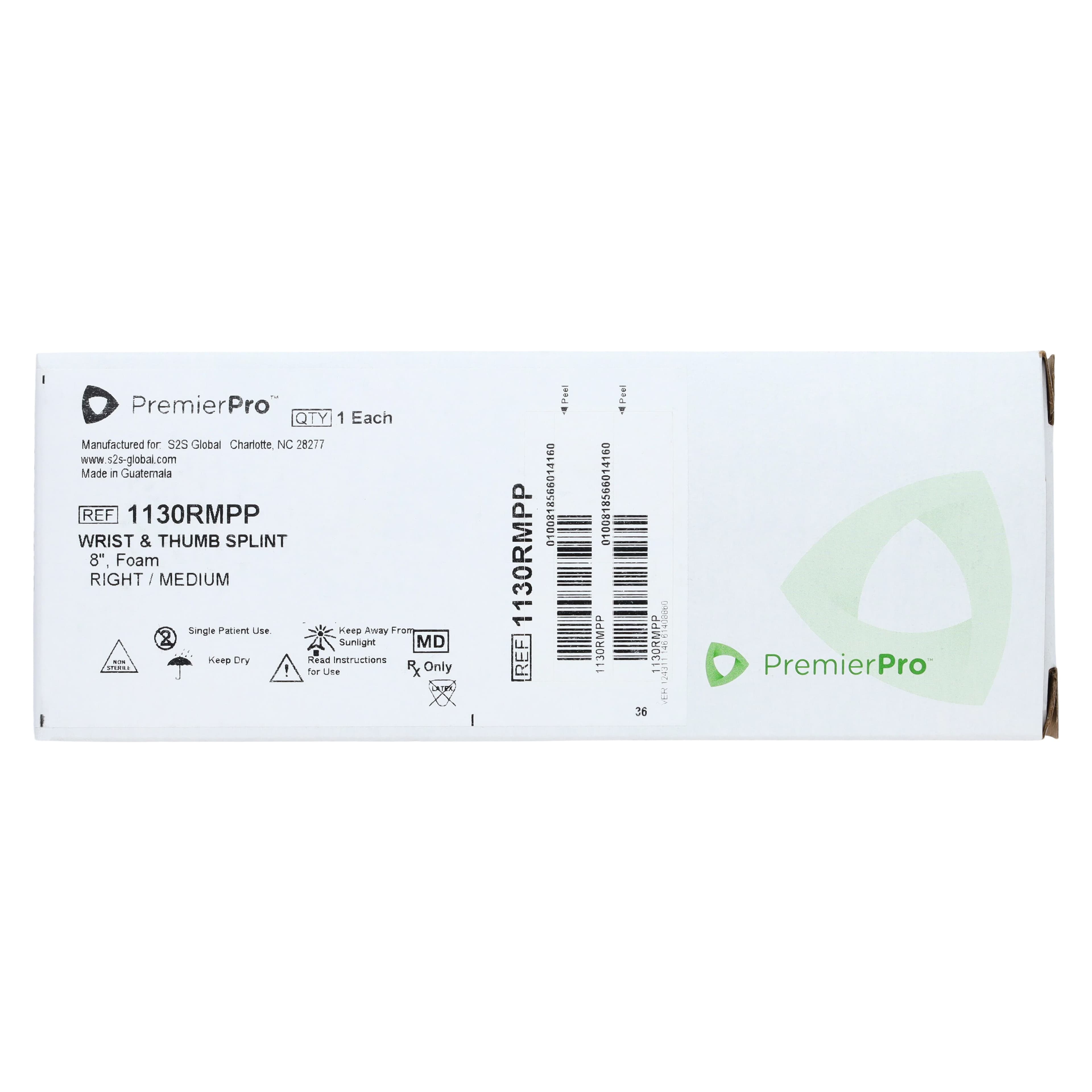 DeRoyal PremierPro Wrist/Thumb Splint, Foam, Medium, Right, 8" thumbnail 6