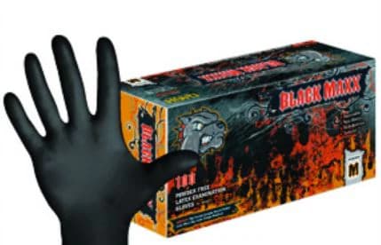 Black Maxx™ Latex Exam Gloves, Powder Free, Non-Sterile, Small, Black, 100/Box, BMX100S thumbnail 2