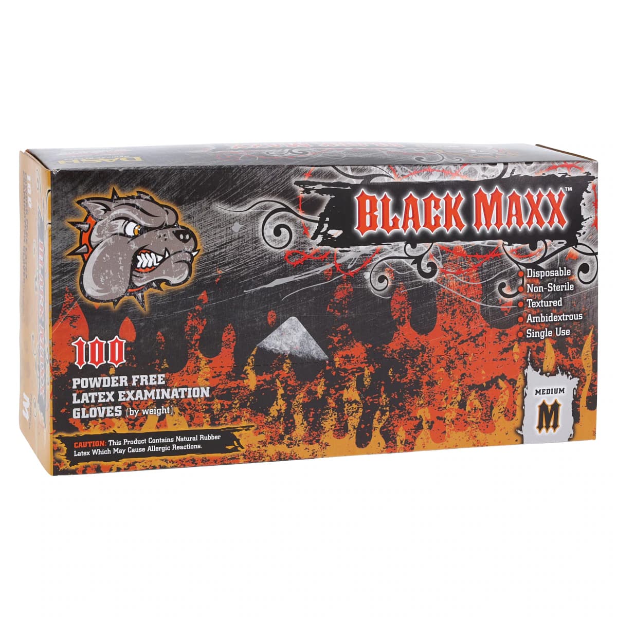Black Maxx™ Latex Exam Gloves, Powder Free, Non-Sterile, Medium, Black, 100/Box, BMX100M thumbnail 4