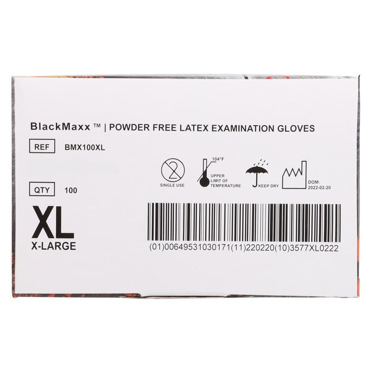 Black Maxx Latex Exam Gloves, Powder Free, Textured, Non-Sterile, XL, Black, 100/Box, BMX100XL thumbnail 6