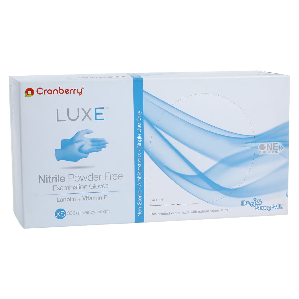 Cranberry LUXE Nitrile Exam Gloves, Powder Free, Non-Sterile, X-Small, Azure Blue, 300/Box, CR3665 thumbnail 4