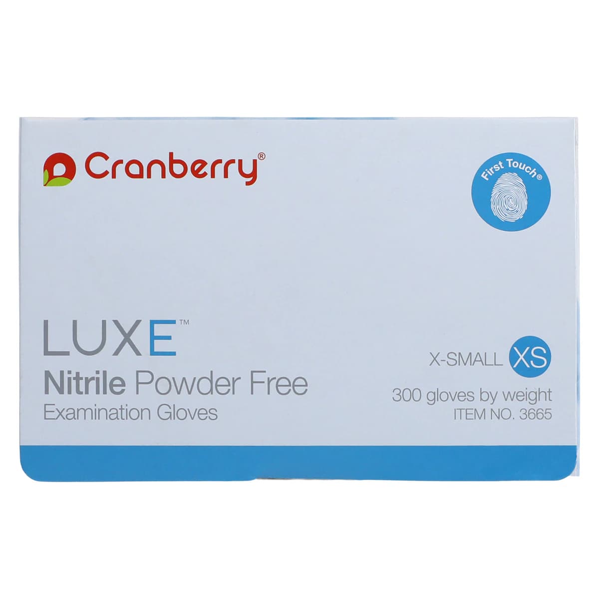 Cranberry LUXE Nitrile Exam Gloves, Powder Free, Non-Sterile, X-Small, Azure Blue, 300/Box, CR3665 thumbnail 5