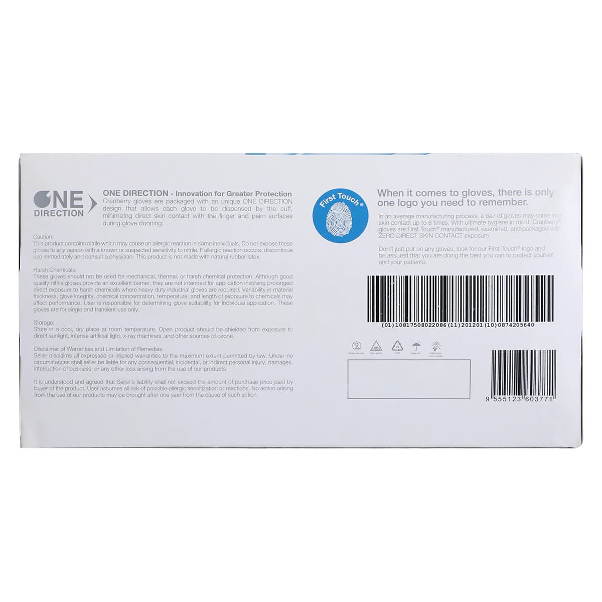 Cranberry LUXE Nitrile Exam Gloves, Powder Free, Non-Sterile, Medium, Azure Blue, 300/Box, CR3667 thumbnail 8