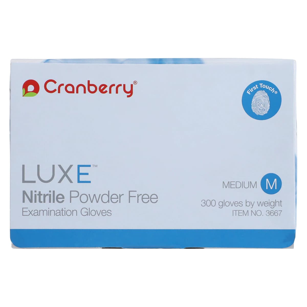 Cranberry LUXE Nitrile Exam Gloves, Powder Free, Non-Sterile, Medium, Azure Blue, 300/Box, CR3667 thumbnail 5