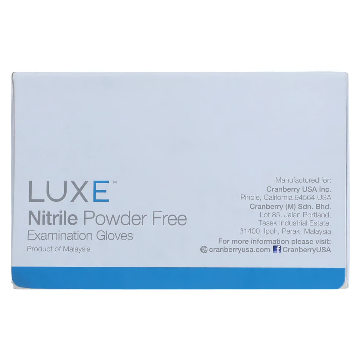 Cranberry LUXE Nitrile Exam Gloves, Powder Free, Non-Sterile, Medium, Azure Blue, 300/Box, CR3667 thumbnail 6