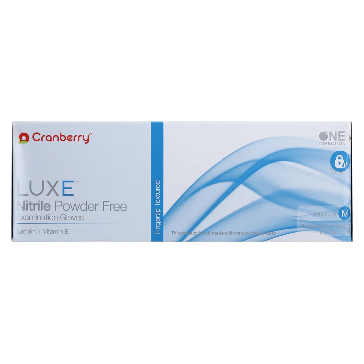Cranberry LUXE Nitrile Exam Gloves, Powder Free, Non-Sterile, Medium, Azure Blue, 300/Box, CR3667 thumbnail 7
