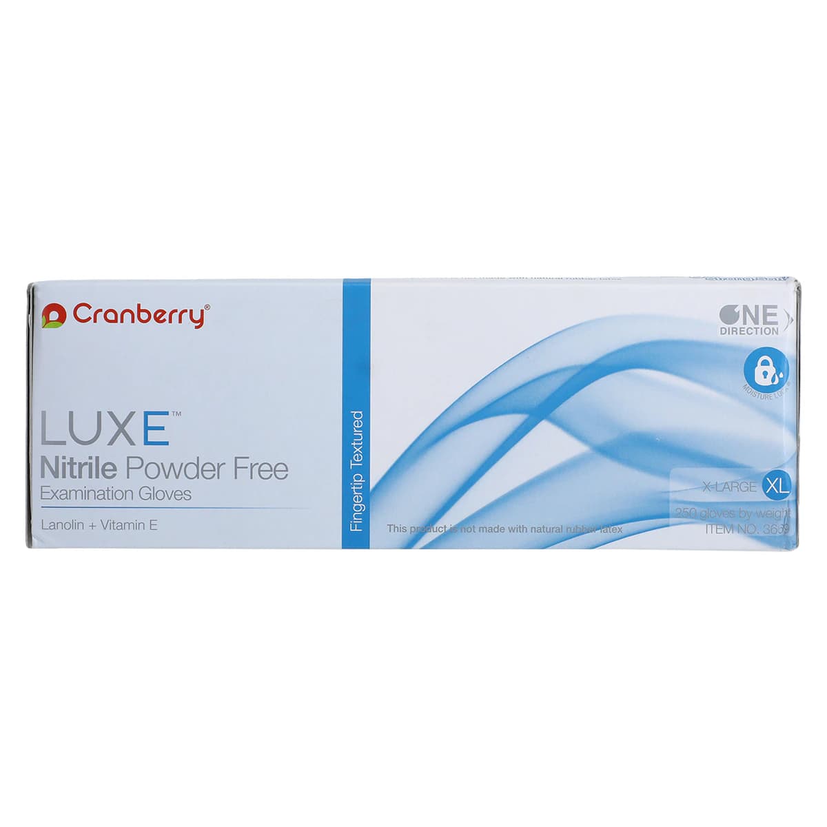 Cranberry LUXE Nitrile Exam Gloves, Powder Free, Non-Sterile, X-Large, Azure Blue, 250/Box, CR3669 thumbnail 7