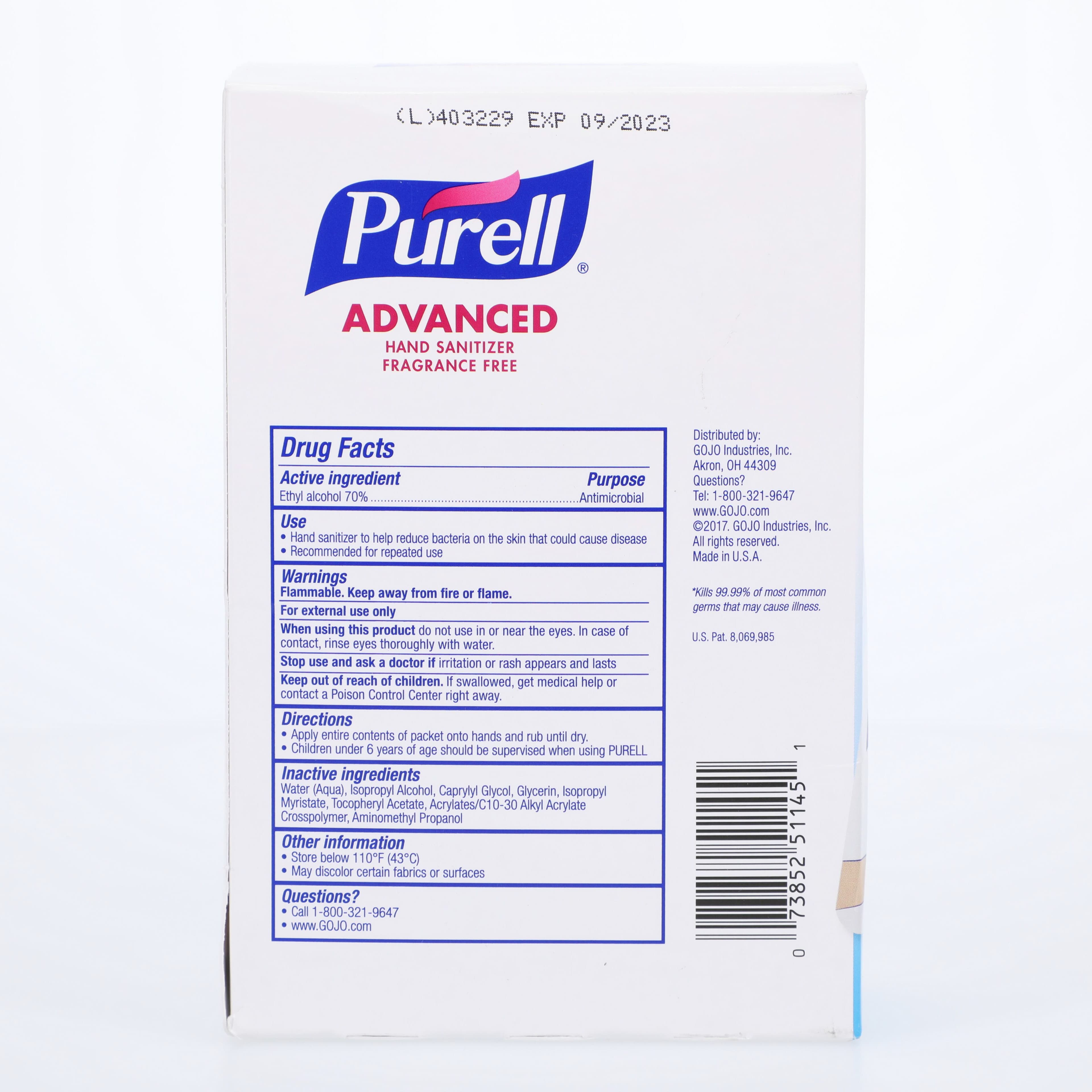 Purell Advanced Hand Sanitizer Wipes, Individual Packets, 125/Box thumbnail 3