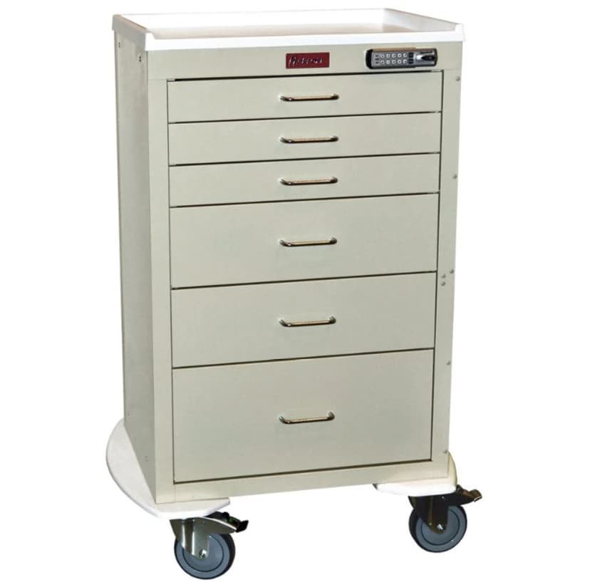 Harloff Mini24 Procedure Cart with Electronic Lock, 29.25" x 22" x 42.75", 6 Drawers, 4 Swivel Casters - Cart Procedure Mini24 Electr - Image 1