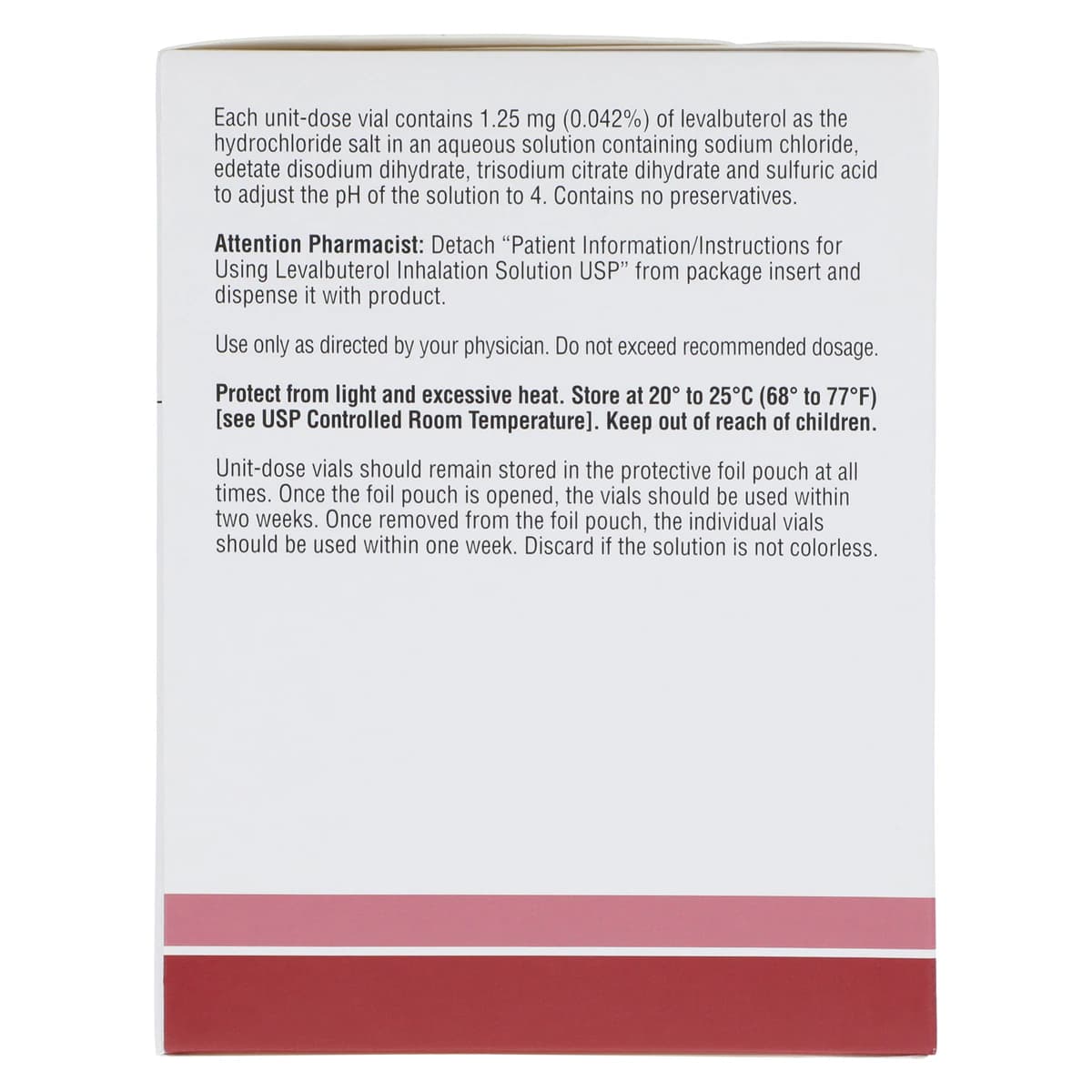 Levalbuterol Inhalation Solution 1.25 mg/3 mL, 3 mL Unit-Dose Vials, 30/Package (Teva Pharmaceuticals) thumbnail 4