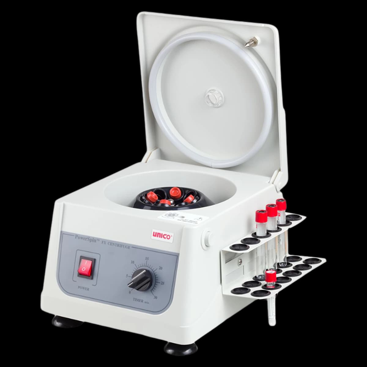 Unico PowerSpin FX Centrifuge, 6x10mL, 3400 RPM Fixed Angle Rotor, 18-Place Tube Holder Rack, 110V - Centrifuge Powerspin Fx 6x10mL - Image 1