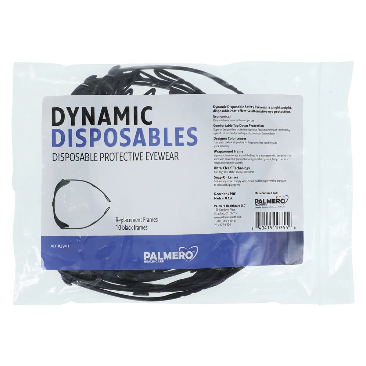 Dynamic Disposables Replacement Frames, Black, 10/Pk, 3901 - Dynamic Disposables Frames, Black, 10/Pk, 3901 - Image 1